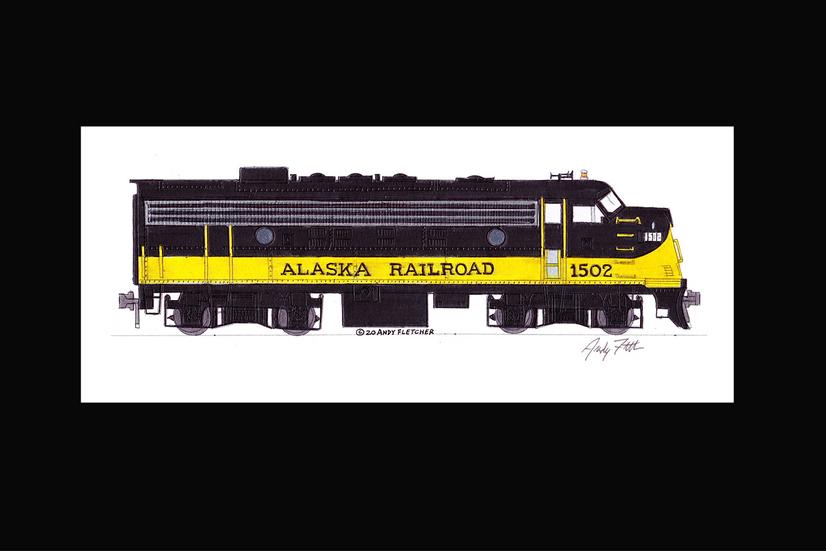 Alaska Railroad Passenger Train 11"x17" Poster by Andy Fletcher signed 