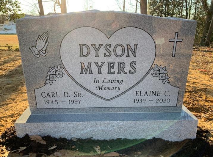 companion tombstone with a heart design