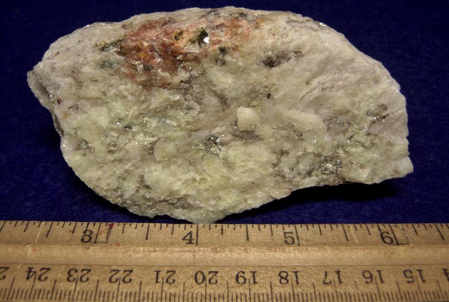 fluorescing Opal-AN Hyalite, Almandine garnet, Smoky Quartz, Muscovite mica, Albite, Spruce Pine, Spruce Pine District, Mitchell County, North Carolina, USA
