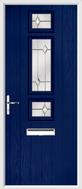 3 Square Strip Composite Door regal opal glass