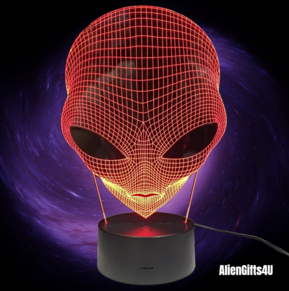 1Piece 7 Colors Changing 3D Acrylic Hologram Illusion Pop-eyed Alien Shape Lamp Night Light With Touch Switch Luminaria GX265