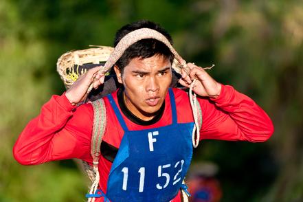 Gurkha recruit selection in Nepal - doko carry