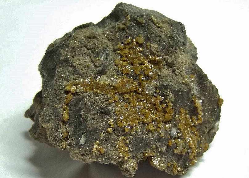 SPHALERITE, CALCITE, SW LW fluorescent FLUORITE - Dufferin Aggregates / Flamboro Quarry ("Flamborough Quarry"), West Flamborough Township, Hamilton, (Wentworth County), Ontario, Canada - ex Donald Lapham - for sale