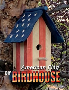 DIY Carved wood American Flag Birdhouse from DIYeasycrafts.com