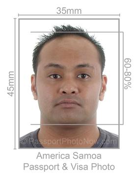 American Samoa Passport and Visa Photo