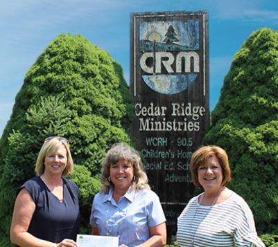 Cedar Ridge Ministries receives check from The Community Foundation of Washington County Maryland for the Washington County Gives 2018 fundraising event