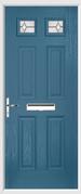 4 Panel 2 Square Composite Door regal opal glass