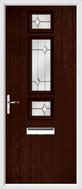 3 Square Strip Composite Door regal opal glass