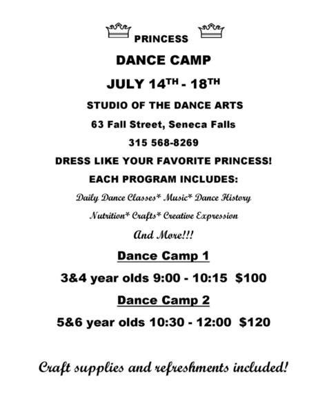 2025 Princess Summer Dance Class Registration