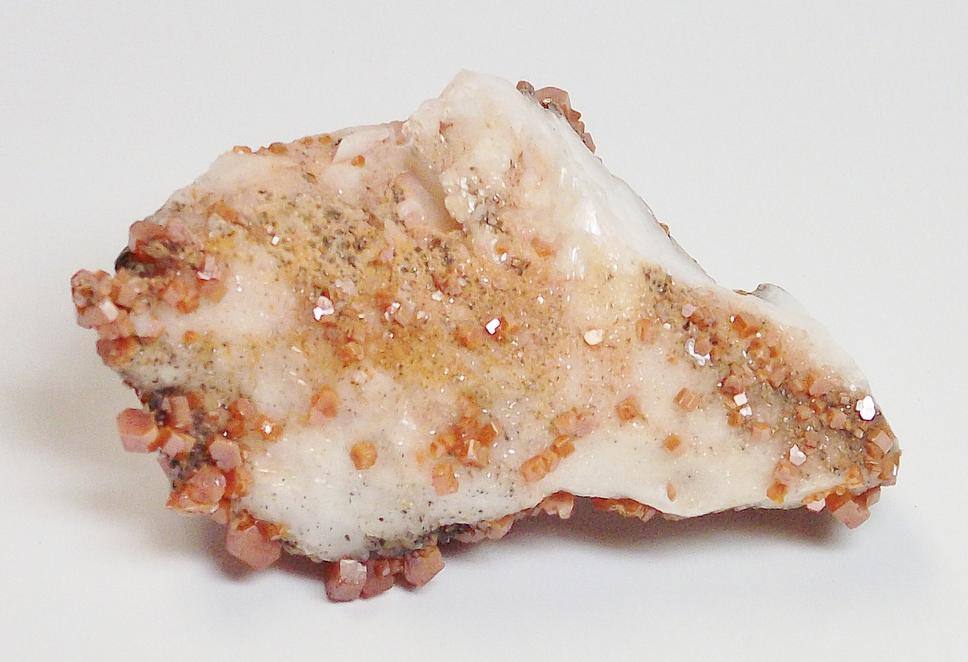 Vanadinite crystals on Baryte crystals Mibladen Morocco