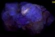 fluorescent FLUORITE, CALCITE, CHALCOPYRITE - Cave-in-Rock, Cave-in-Rock Sub-District, Illinois - Kentucky Fluorspar District, Hardin County, Illinois, USA - ex Morris Museum, ex Ken and Grace Borden - for sale