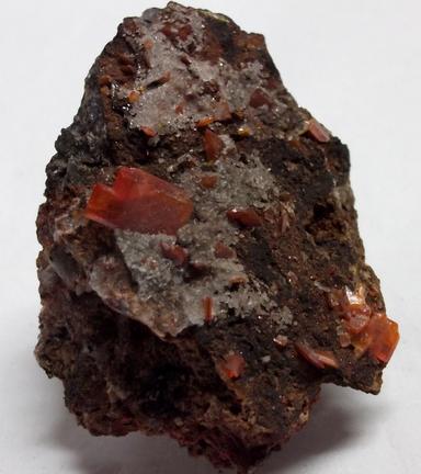 WULFENITE with fluorescent FLUORITE, ARAGONITE, Red Cloud Mine, Silver District, Trigo Mountains, La Paz County, Arizona, USA