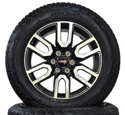 NEW TAKEOFF 6 LUG 20" GMC 1500 AT4 BLACK METALLIC AND MACHINED FACE WITH 275/60R20 BRIDGESTONE DUELER AT TIRES