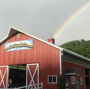 barn with rainbow