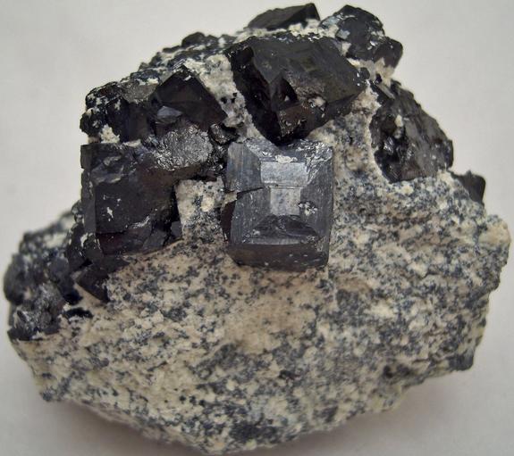 Magnetite cubic and tetrahexahedral modified, one time find in1990s, 2500' level, ZCA No. 4 Mine (St. Joe Mine), Balmat, Balmat-Edwards Zinc District. St. Lawrence County, New York, USA