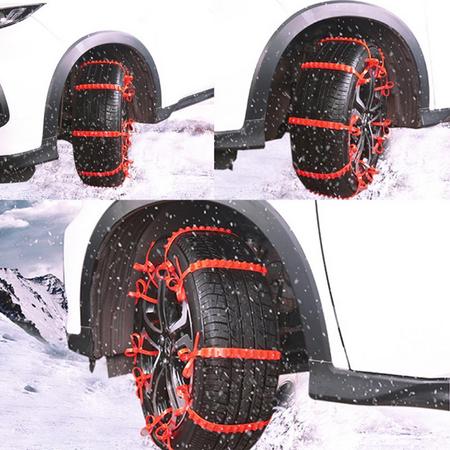 Tyre Snow Chains Installation Nylon Anti Skidding Slipping Cables for Safe Driving in Ice or Snow of Murree Pakistan