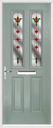 2 Panel 2 Arch Composite Door fleur-de-lys glass