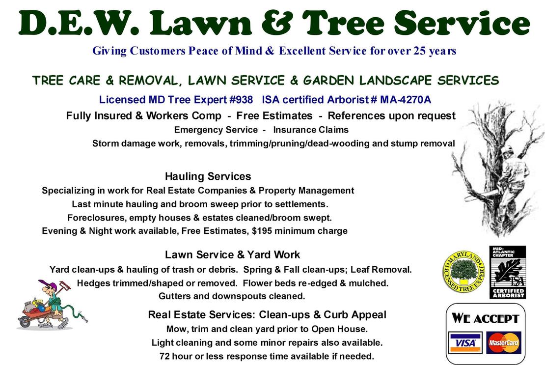 D.E.W. Lawn  Tree Service
