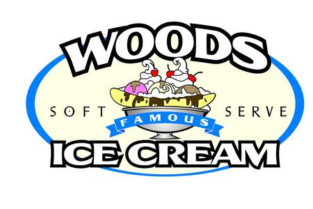 WOODS ICE CREAM SOFT SERVE FAMOUS LOGO