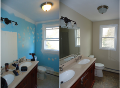 caulked and painted bathroom.