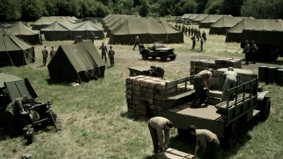 Overseas WW2 US Army forward army base camp