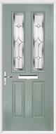 2 Panel 2 Square Composite Door regal sapphire glass