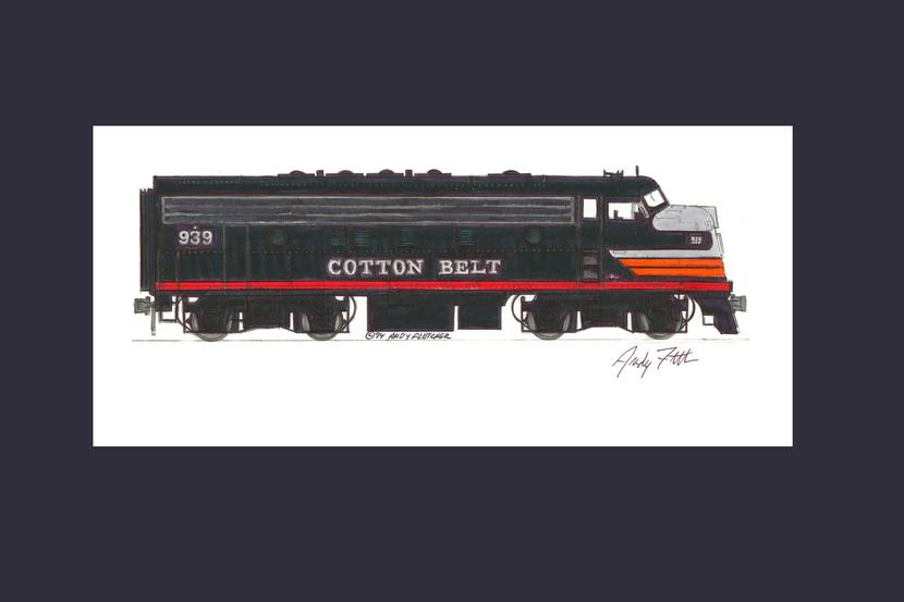 Cotton Belt Passenger Train 11"x17" Poster by Andy Fletcher signed 