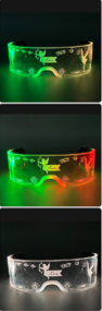 ALIENGIFTS4U Alien Fashion Luminous Glasses Neon Party Decoration LED Sunglasses For Nightclub DJ Dance Music Festival Rave Decorative