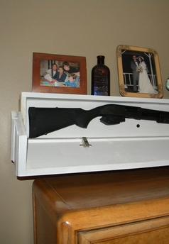 DIY Secret Floating Shelf Gun Safe. One of the most unique hidden compartment gun safe designs and its easy to build. www.DIYeasycrafts.com