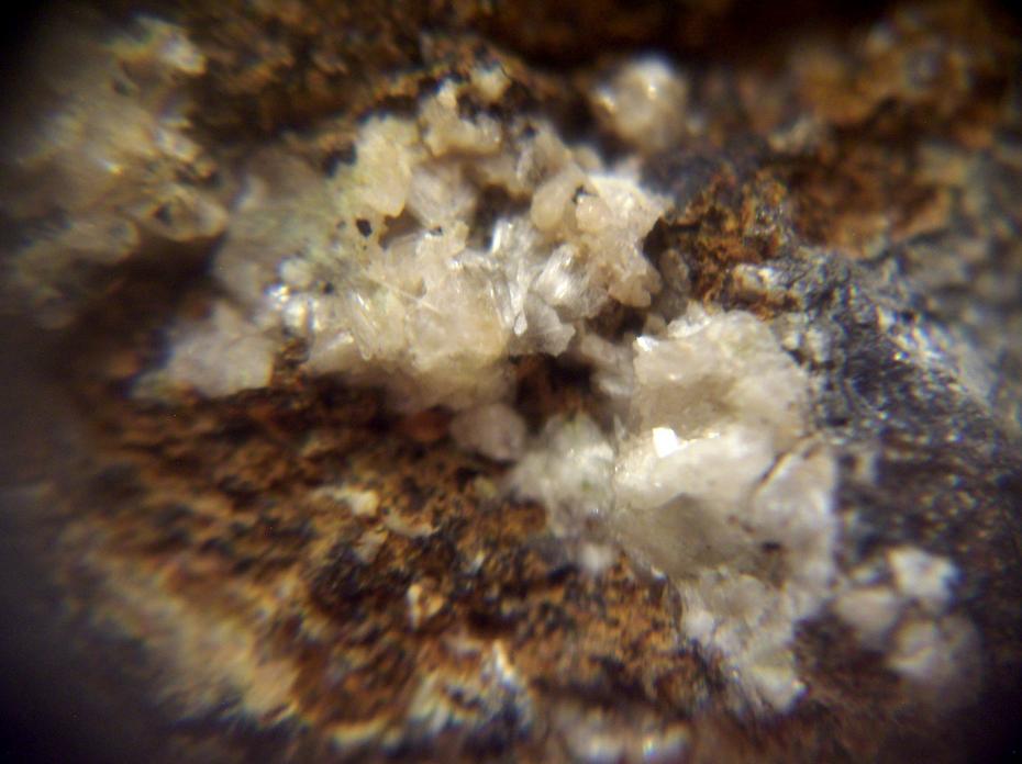 fluorescent CERUSSITE, HYDROZINCITE, GALENA - Passaic Pit (Marshall Mine; Passaic Mine), Sterling Hill, Ogdensburg, Franklin Mining District, Sussex County, New Jersey, USA