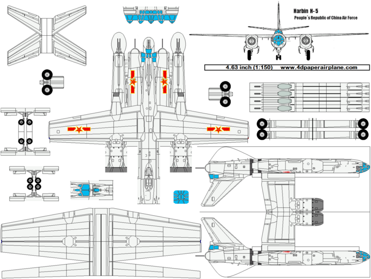 4D model template of Harbin H-5