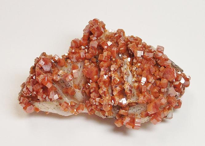 Vanadinite crystals on Baryte crystals Mibladen Morocco