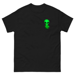 Middle Finger Green Alien Pocket T-Shirt