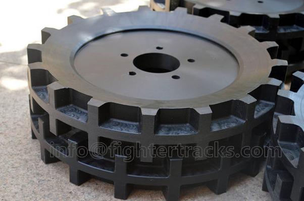 drive sprockets for rubber tracked vehicles