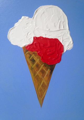 Privacy Policy Image. Ice-cream cone. 2017. Acrylic on canvas by Irish Artist Orfhlaith Egan.