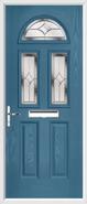 2 Panel 2 Square 1 Arch Composite Door regal sapphire glass