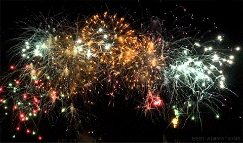 Congratulations with fireworks