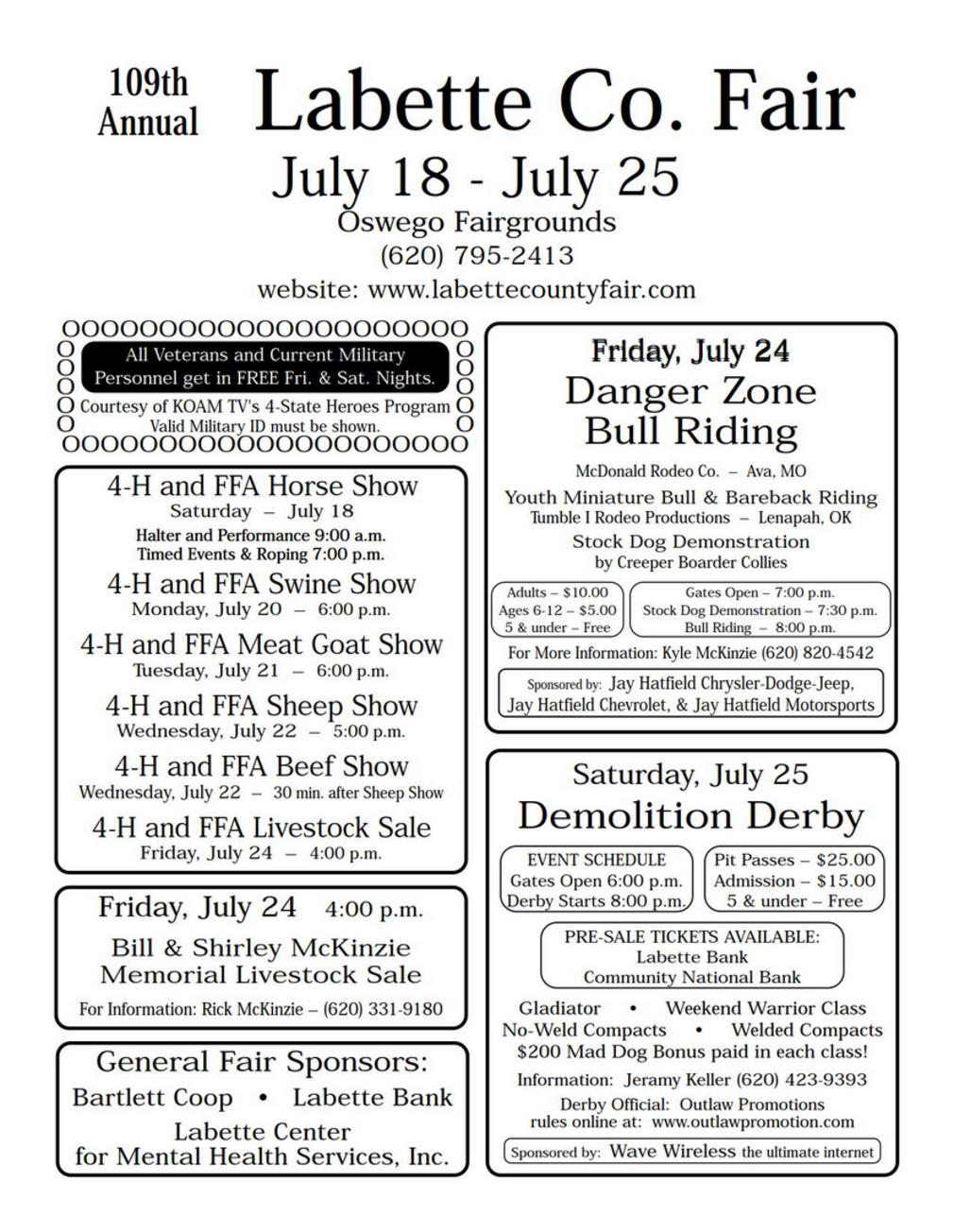 Fair Schedule