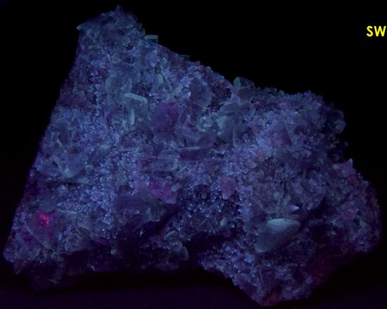 CELESTINE celestite, CALCITE - Rt 13 roadcut, Chittenango Falls, Fenner Township, Madison County, New York, USA - ex Sterling Hill Mining Co., Owned & Operated by The Hauck Families