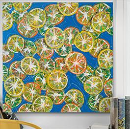 oranges, lemons, fruit painting, fruit pattern, large painting