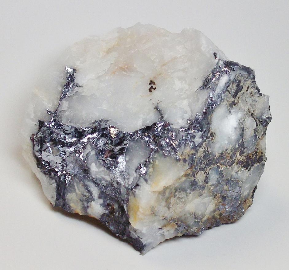 Galena in Quartz - Unnamed Quartz prospect, Baltimore Co., Maryland