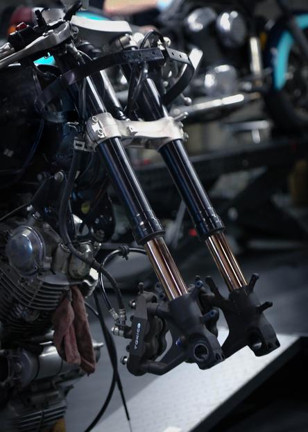 custom motorcycle fork swap