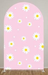 PINK DAISY FABRIC BACKDROP ARCH COVER