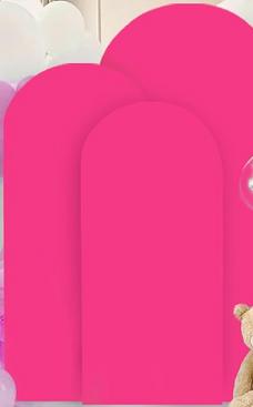 HOT PINK BABYSHOWER BACKDROP FABRIC ARCH COVERS FOR RENT