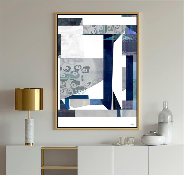 Blue and White abstract art, #abstract art, #blue, #wall art, #dubois art, #modern art