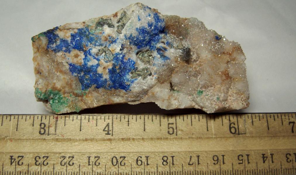 LINARITE, QUARTZ, BROCHANTITE, GALENA - Sunshine no. 3 Adit, Blanchard Mine (Portalas-Blanchard Mine), Bingham, Hansonburg District, Socorro County, New Mexico, USA - ex Parker minerals
