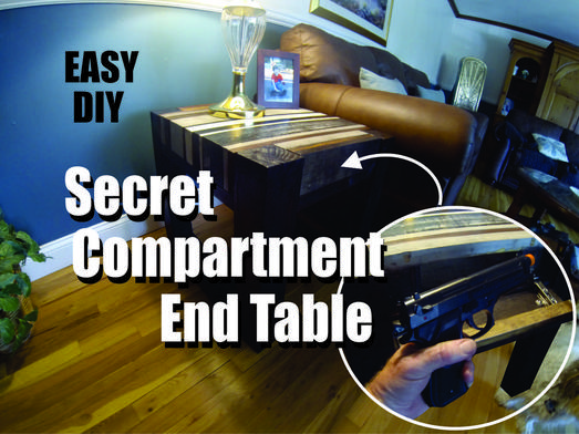 DIY secret hidden compartment end table. Hide a gun secret compartment. www.DIYeasycrafts.com