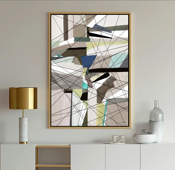 Multicolor Lineal abstract art, What's New, Glass House, painting, Dubois Art, Lori Dubois Art