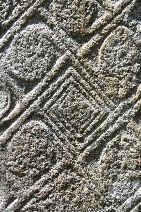 Stone carving detail. Lemanaghan monastery