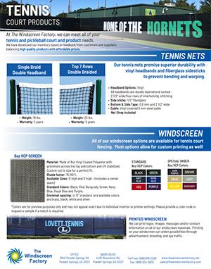 Tennis Court Products 2PG PDF